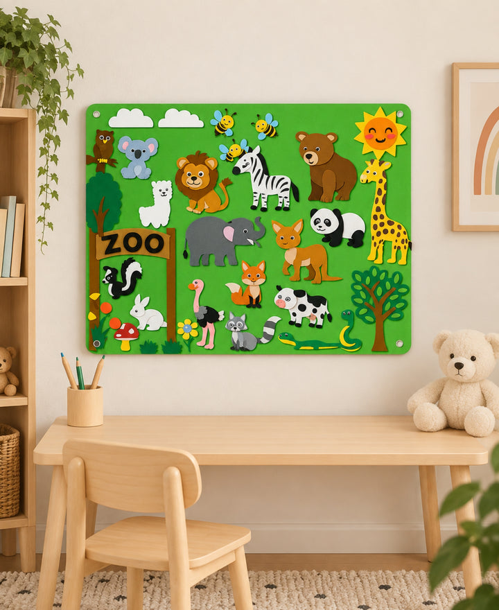 AniBoard - Tableau en feutrine éducatif et réutilisable pour enfants