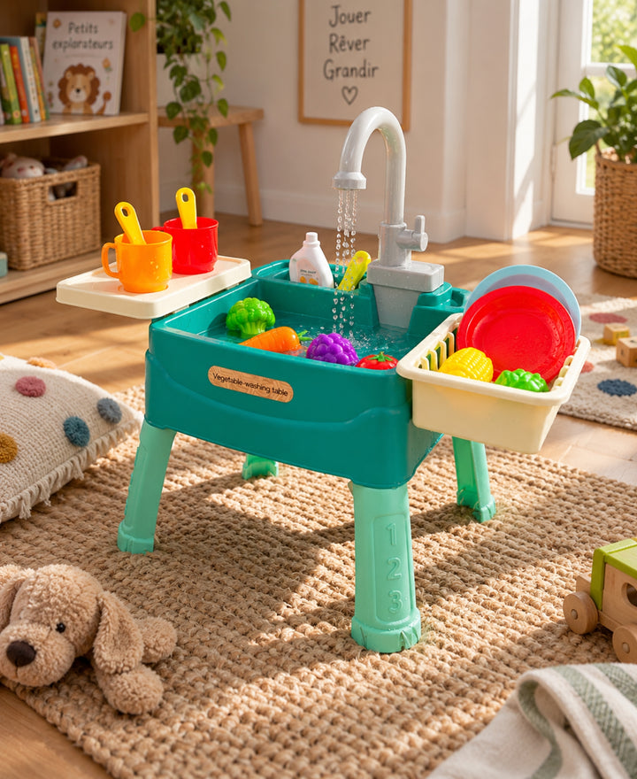 PetiteChef – Cuisine enfant avec robinet fonctionnel et accessoires