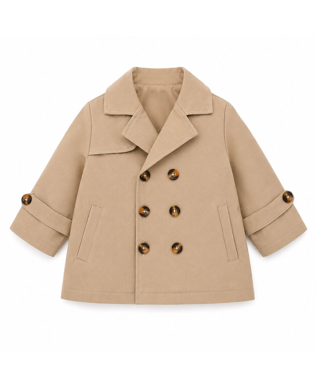 Manteau trench garçon double boutonnage col à revers