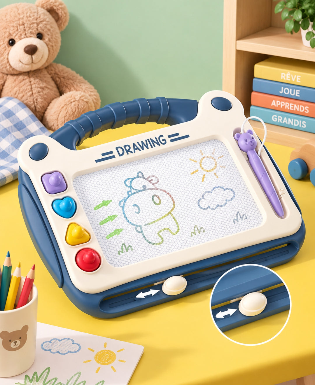 MagniDessin - Tableau magnétique réutilisable pour dessiner et apprendre