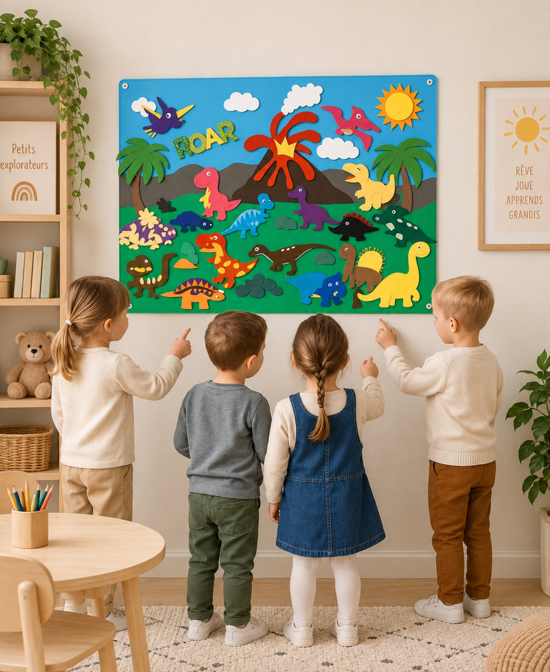 AniBoard - Tableau en feutrine éducatif et réutilisable pour enfants