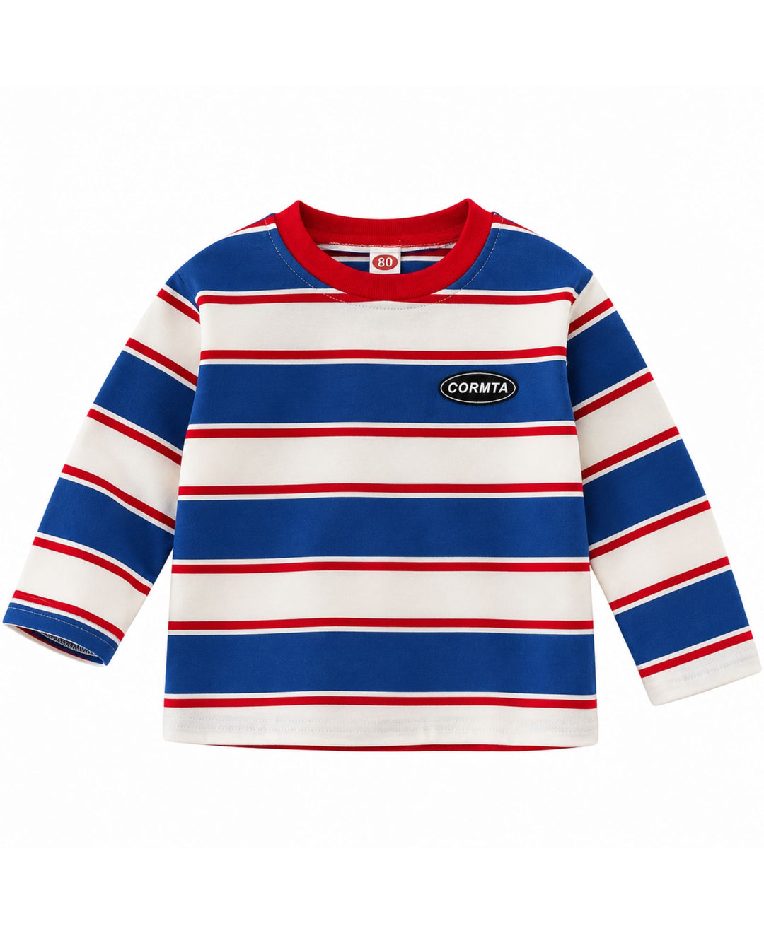 Sweatshirt bébé et enfant rayé bleu blanc rouge manches longues