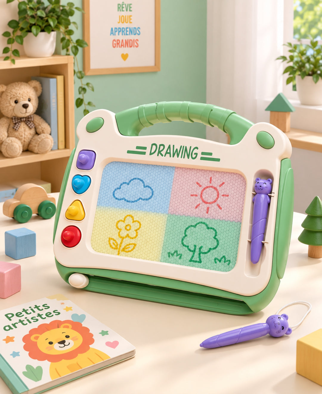 MagniDessin - Tableau magnétique réutilisable pour dessiner et apprendre