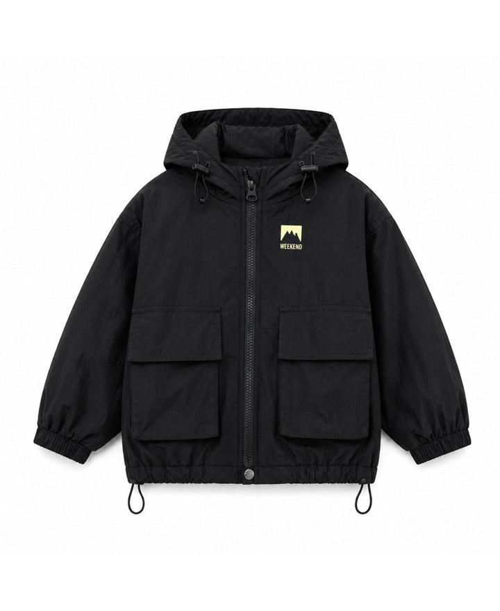 Veste garçon à capuche zippée poches cordons