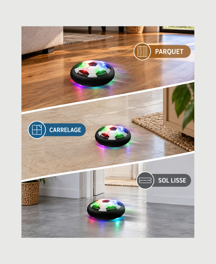 FootGlide - Ballon de football flottant avec LED et musique