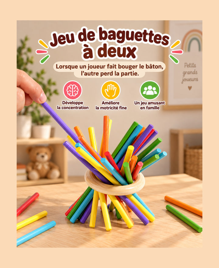 PetitPique – Jeu de bâtonnets en bois éducatif