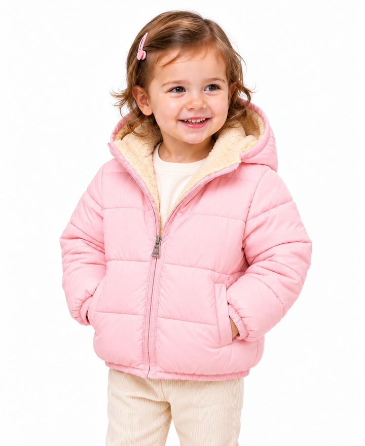 Veste matelassée à capuche doublure effet mouton