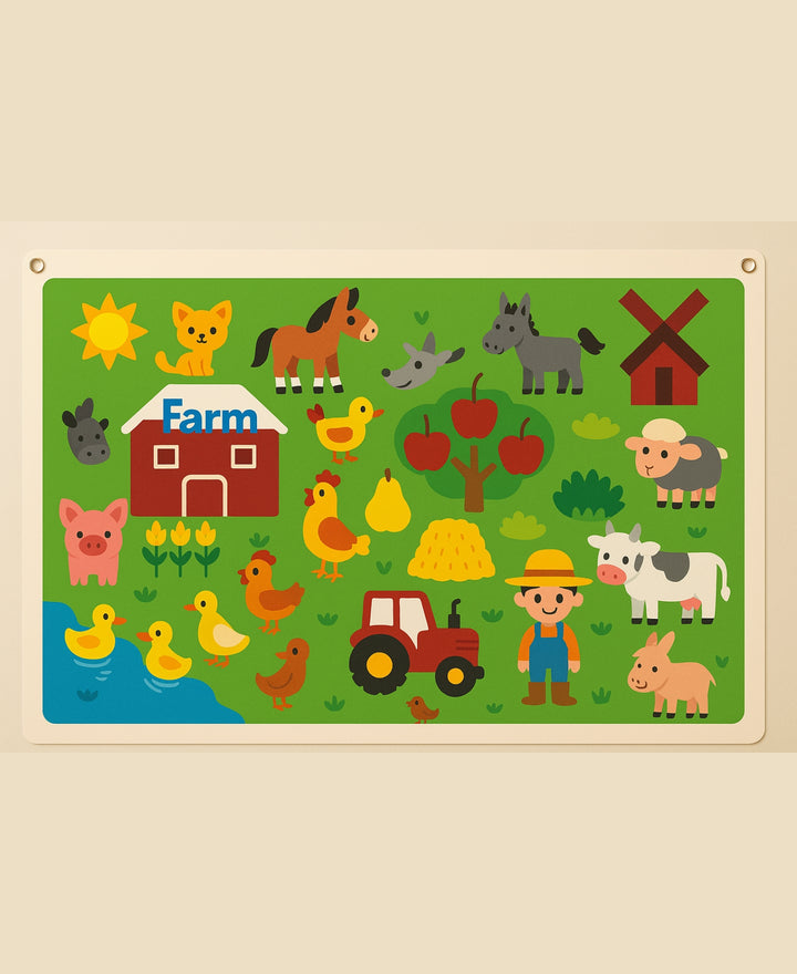 AniBoard - Tableau en feutrine éducatif et réutilisable pour enfants