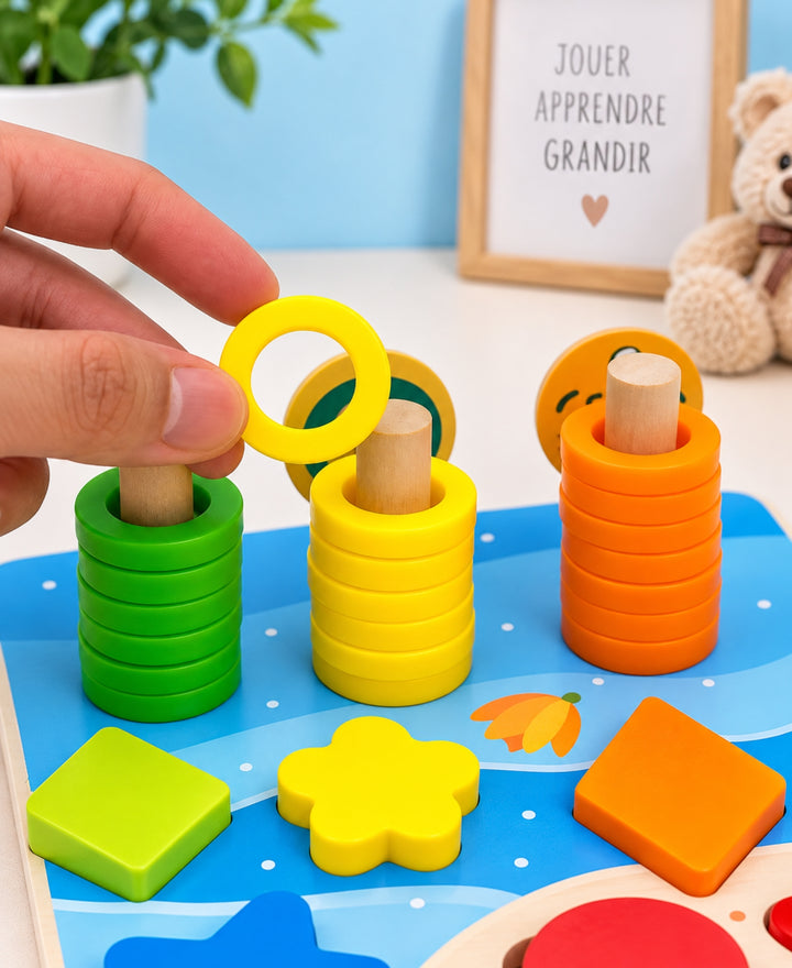 MontessoriBois - Jeu éducatif en bois avec chiffres formes et lettres