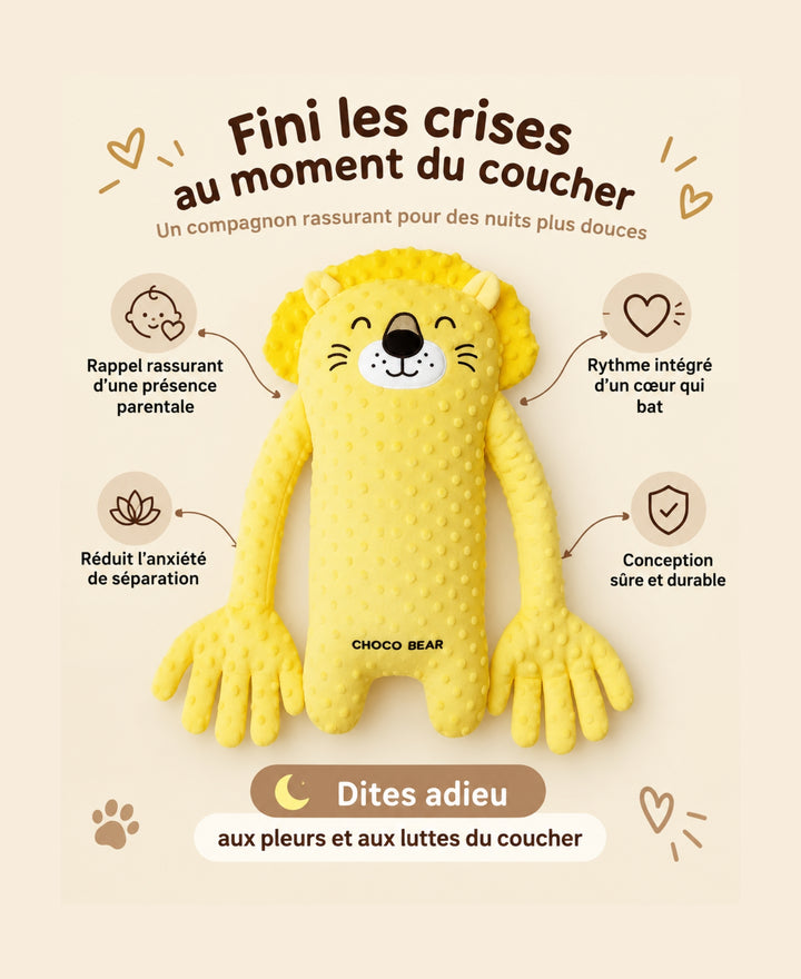 MiloBear - Peluche apaisante avec mouvement de tapotement pour bébé