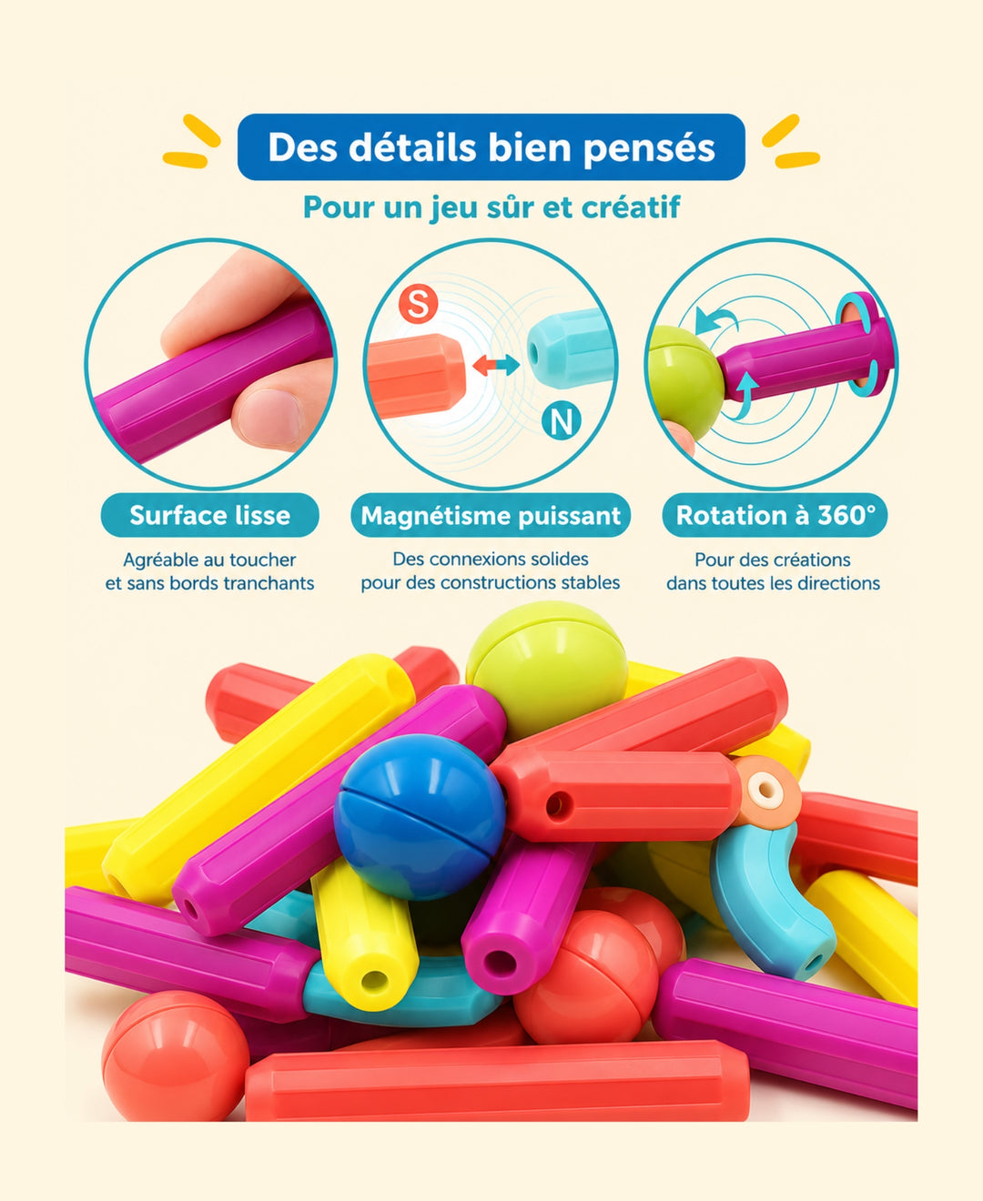 MagniCréa - Jeu de construction magnétique créatif et éducatif