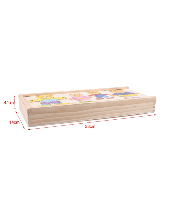 Boris - Puzzle en bois à habiller avec vêtements interchangeables