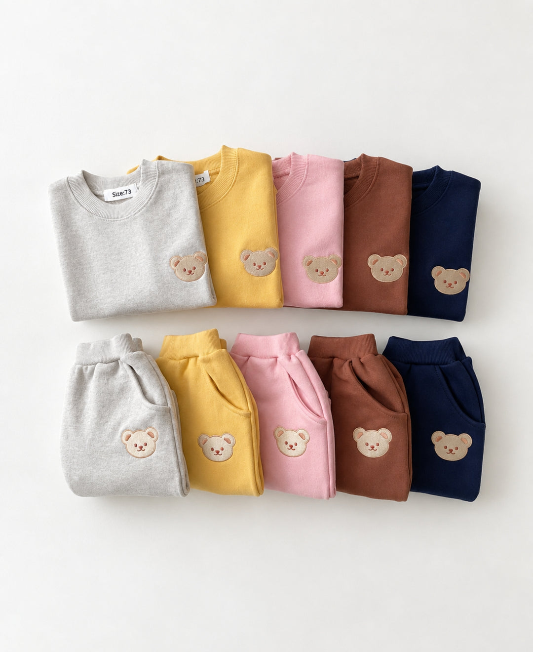 Ensemble bébé et enfant 2 pièces sweat pantalon motif ours