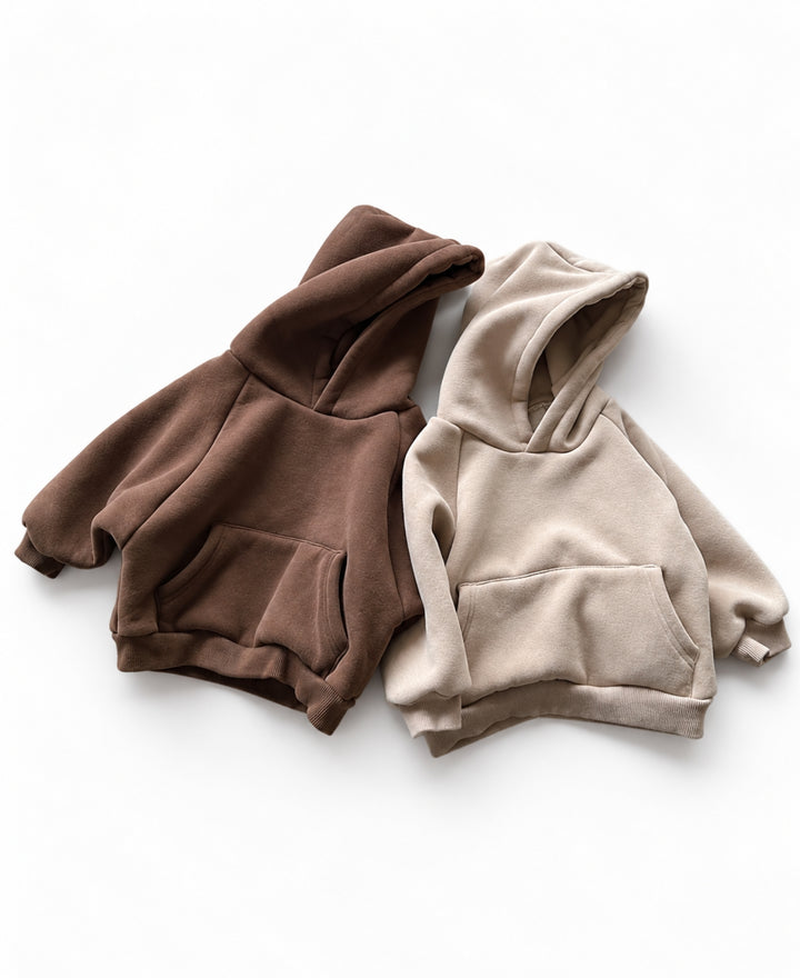 Sweat à capuche bébé et enfant à manches longues avec poche kangourou