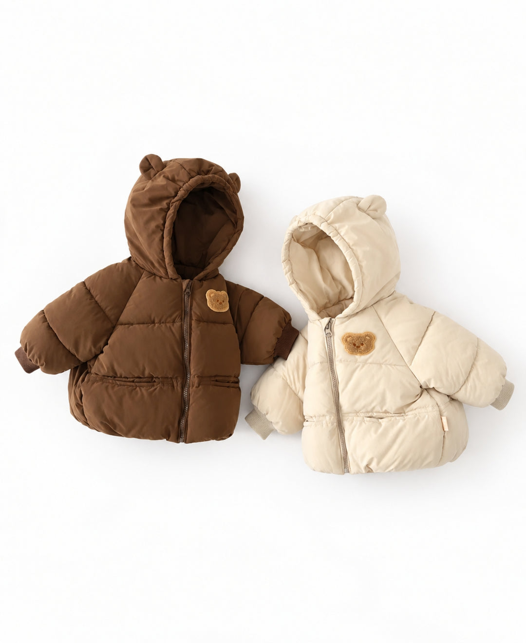 Doudoune bébé enfant à capuche oreilles motif ours zippée