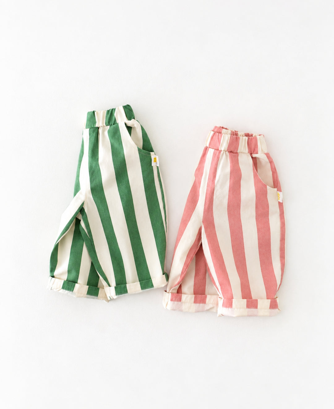 Pantalon bébé rayé taille élastique coupe droite poches