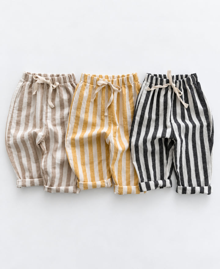 Pantalon enfant rayé à taille élastique avec cordon
