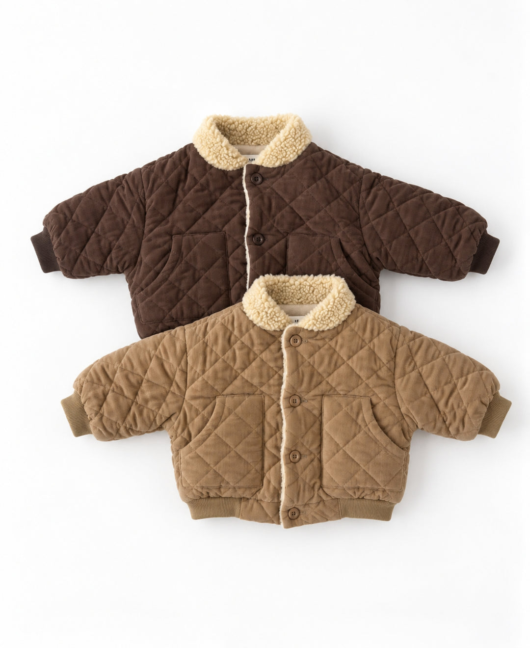 Veste matelassée bébé enfant col sherpa poches manches longues