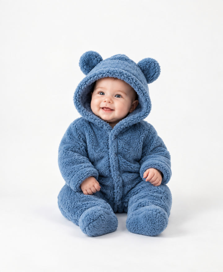 Combinaison bébé polaire à capuche ourson chaude hiver