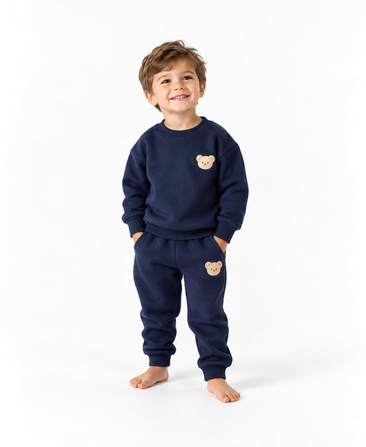 Ensemble bébé et enfant 2 pièces sweat pantalon motif ours