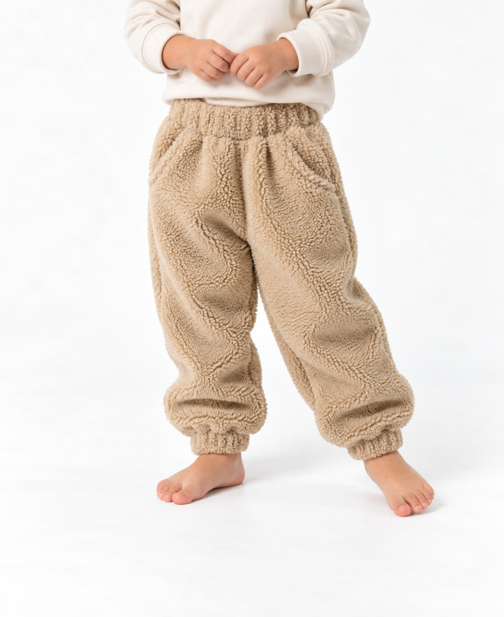Pantalon polaire enfant coupe ample taille élastique poches