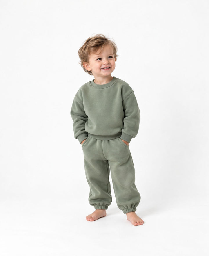 Ensemble jogging enfant sweat col rond pantalon assorti