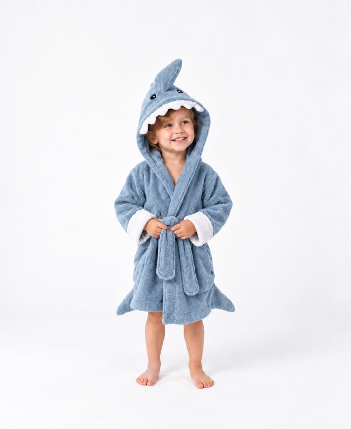 Peignoir enfant à capuche doux avec ceinture