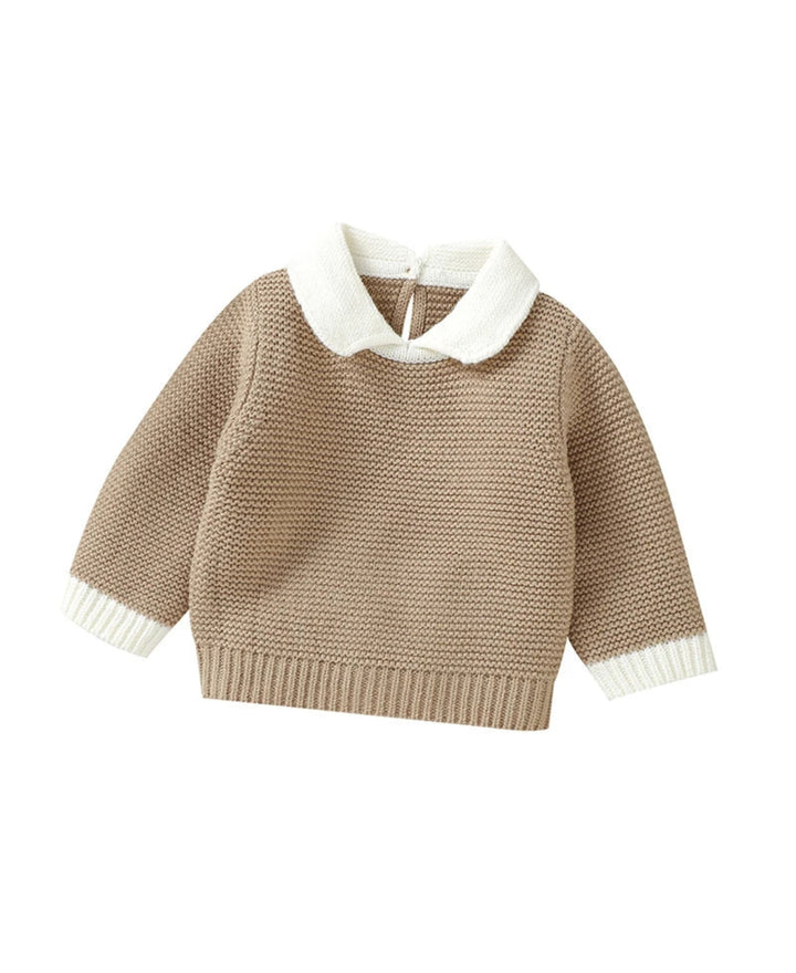 Pull enfant tricot col Claudine manches longues maille texturée