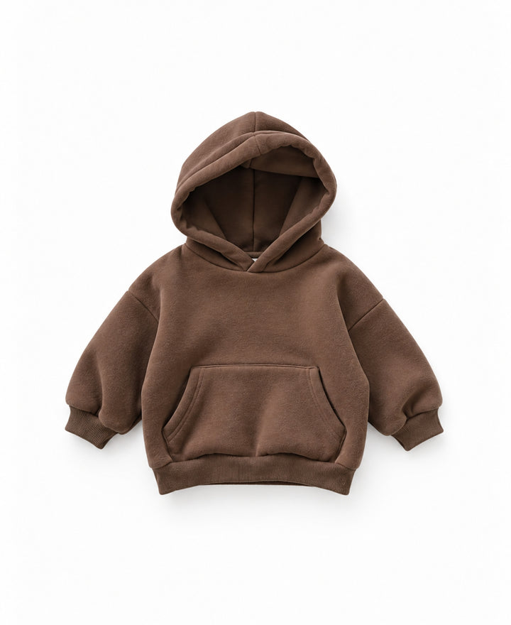 Sweat à capuche bébé et enfant à manches longues avec poche kangourou