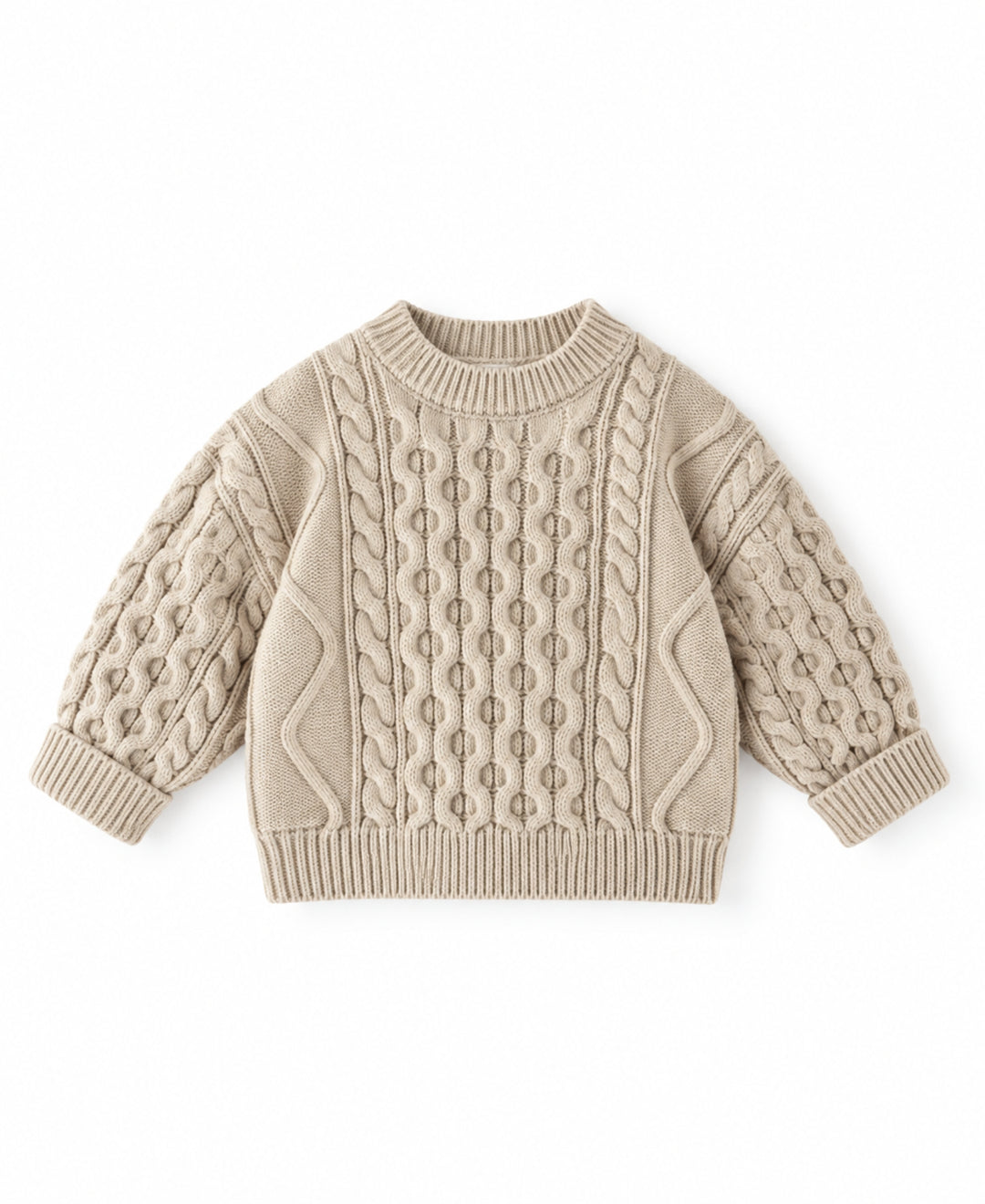 Pull enfant torsadé col rond manches longues style décontracté