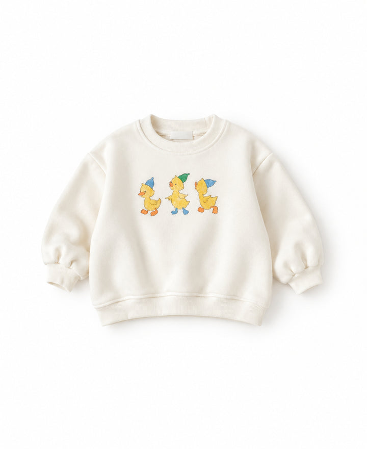 Sweatshirt enfant motif canetons manches longues