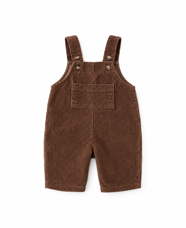Salopette en velours côtelé à bretelles pantalon coupe droite