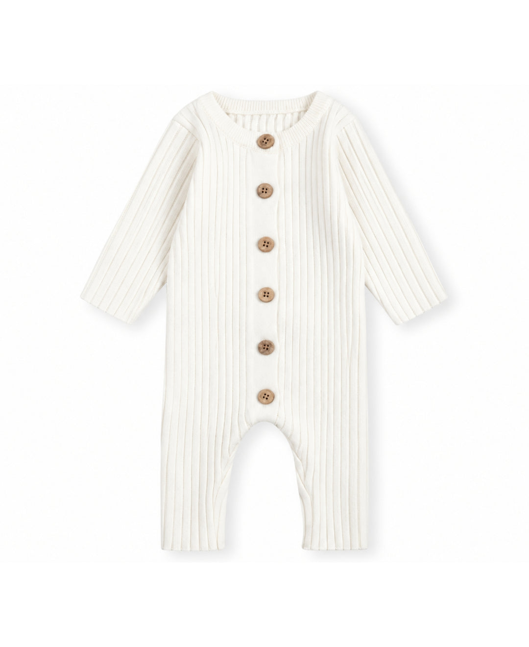 Grenouillère bébé tricot côtelé à manches longues avec boutons