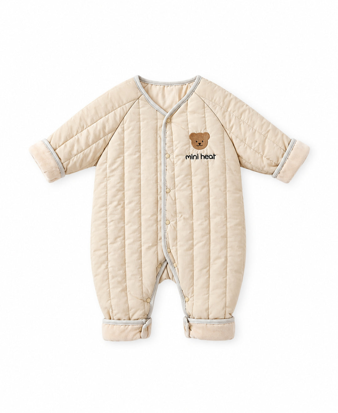 Combinaison bébé matelassée motif ours à manches longues