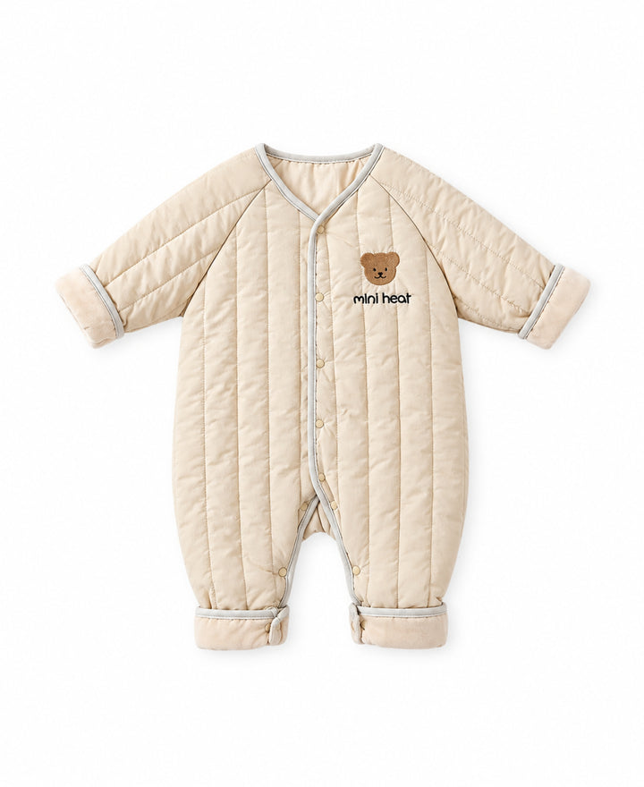 Combinaison bébé matelassée motif ours à manches longues