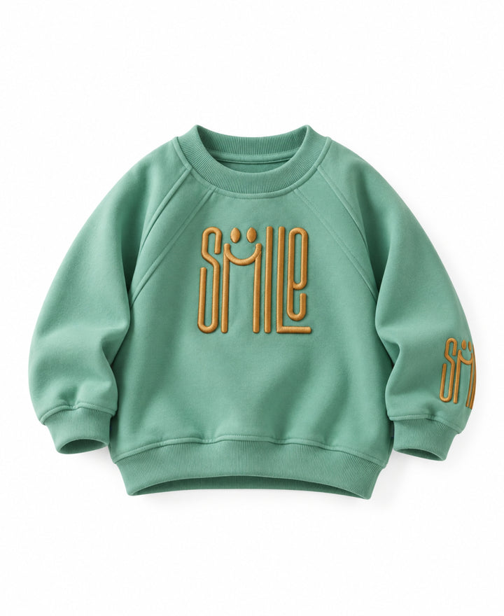 Sweatshirt enfant manches longues motif Smile col rond