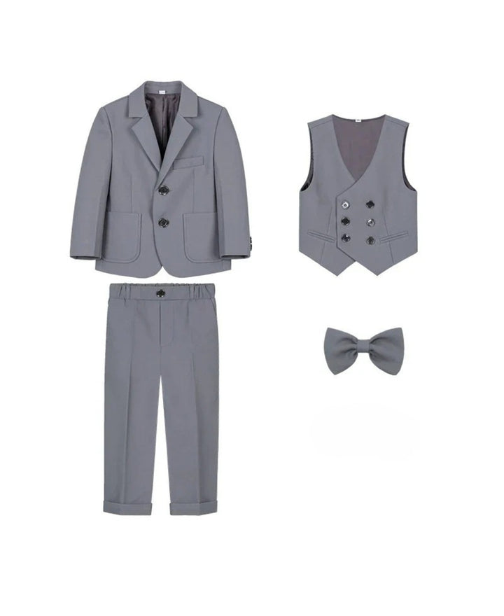 Costume garçon chic 4 pièces ensemble cérémonie avec gilet nœud papillon
