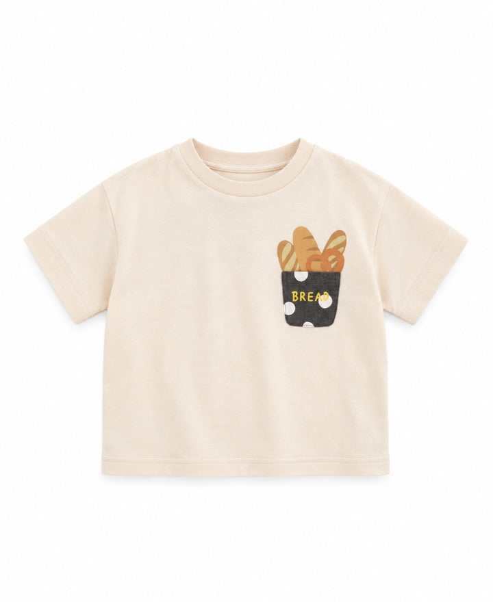 T-shirt enfant imprimé café pain frites manches courtes col rond