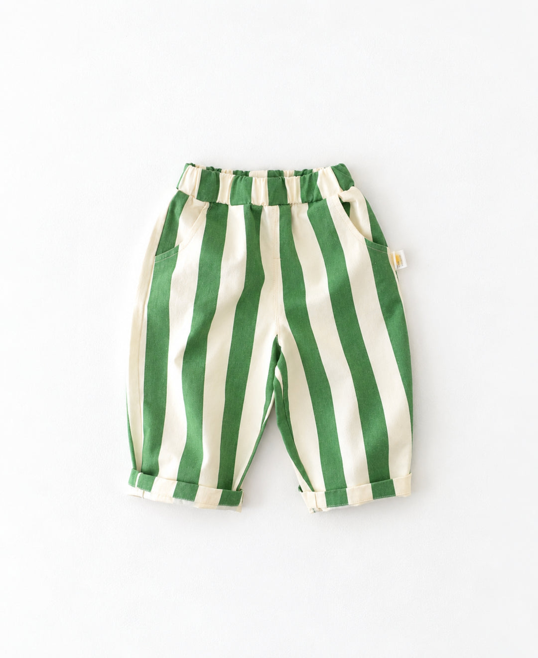 Pantalon bébé rayé taille élastique coupe droite poches