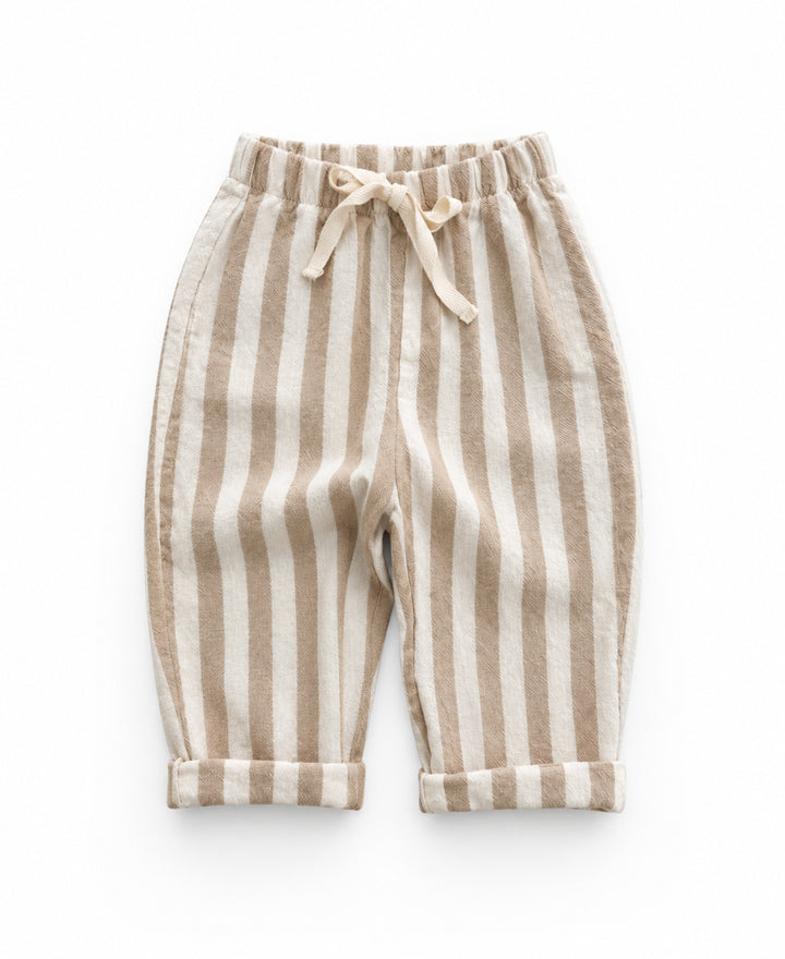 Pantalon enfant rayé à taille élastique avec cordon
