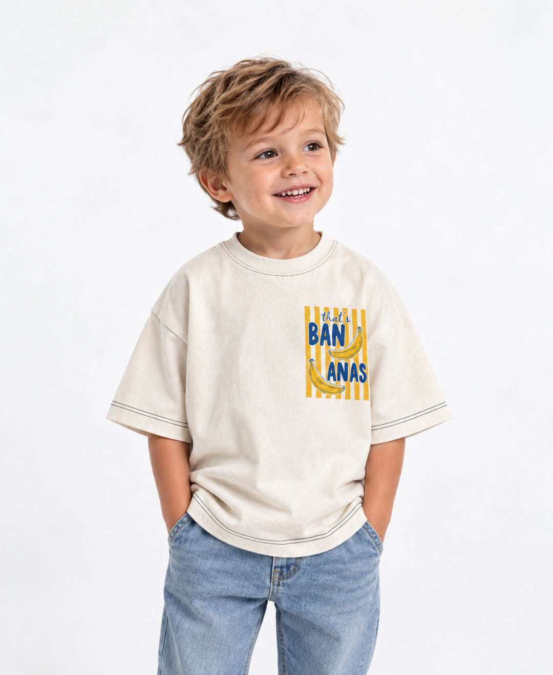 T-shirt enfant imprimé bananes coupe ample