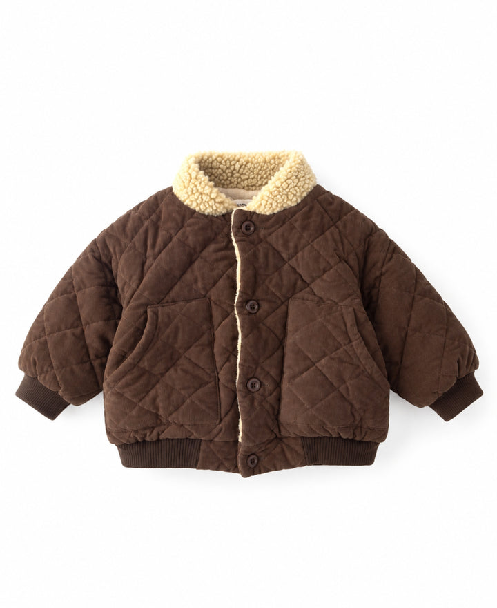 Veste matelassée bébé enfant col sherpa poches manches longues