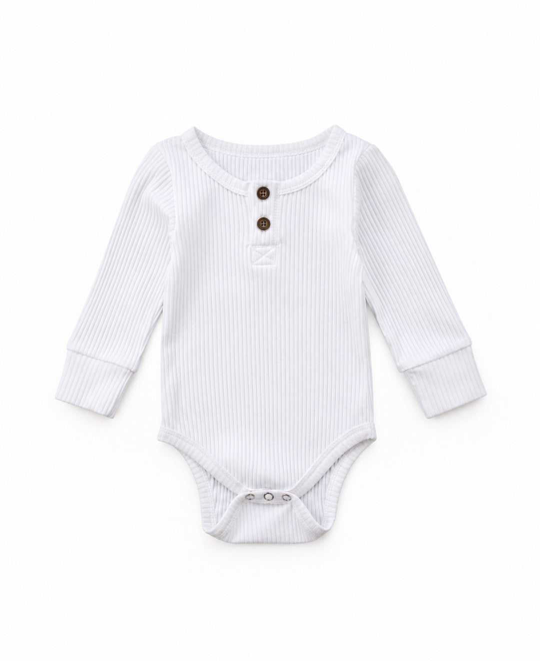Body bébé en tissu côtelé manches longues à boutons-pression