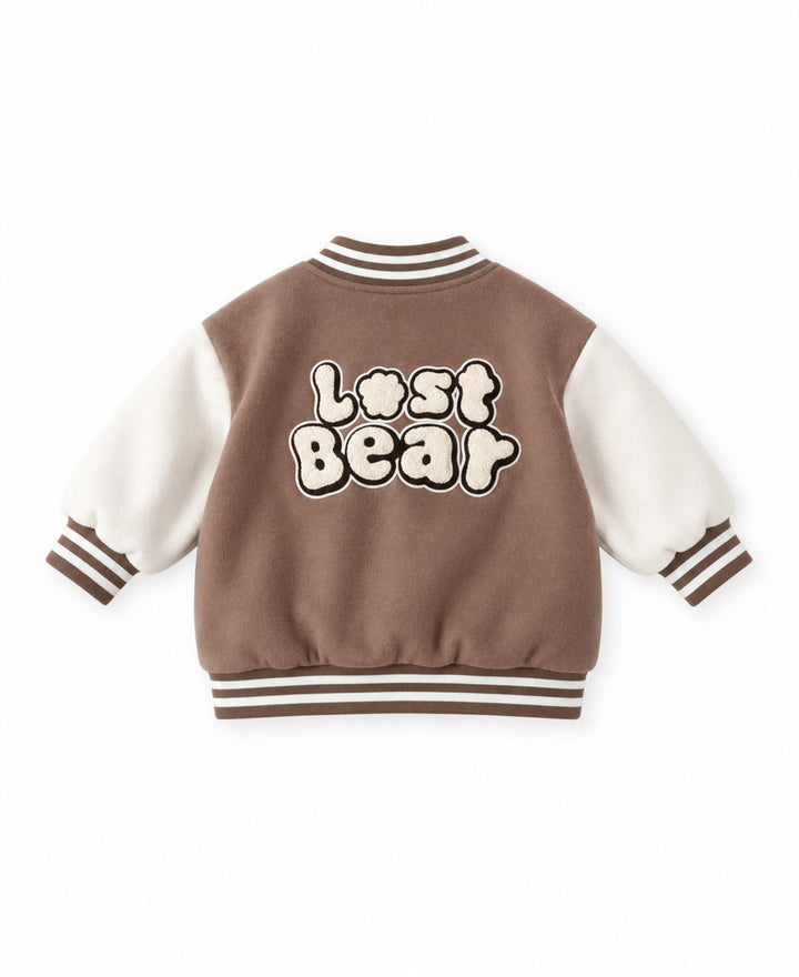 Veste bébé style sportif motif ours à boutons pression