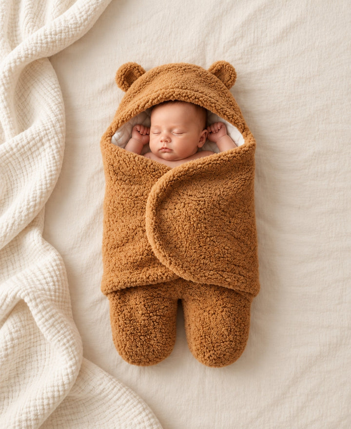 Nid d'ange bébé polaire couverture ourson hiver