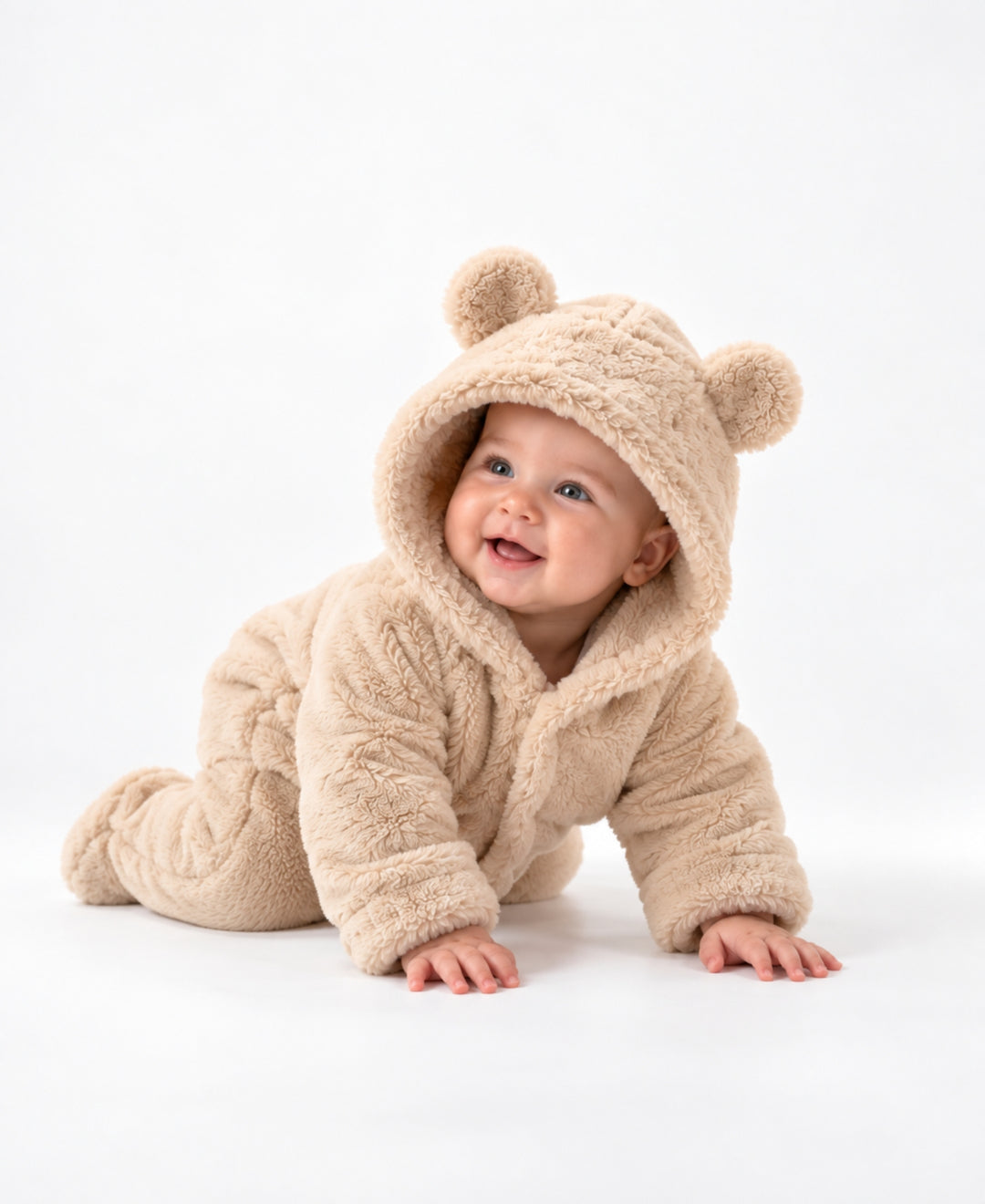 Combinaison bébé polaire à capuche ourson chaude hiver