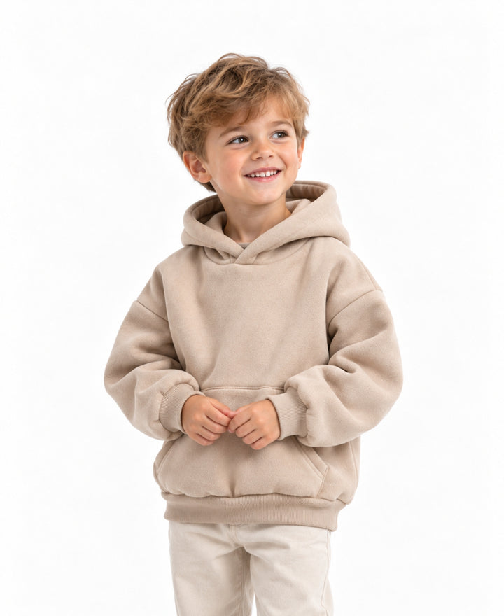 Sweat à capuche bébé et enfant à manches longues avec poche kangourou