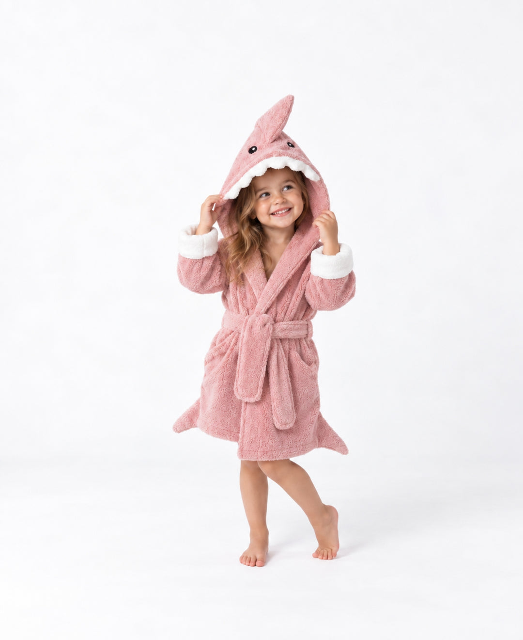 Peignoir enfant à capuche doux avec ceinture