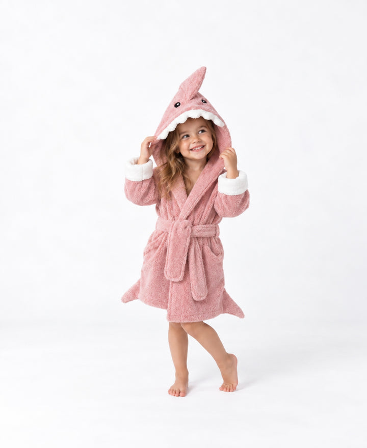 Peignoir enfant à capuche doux avec ceinture