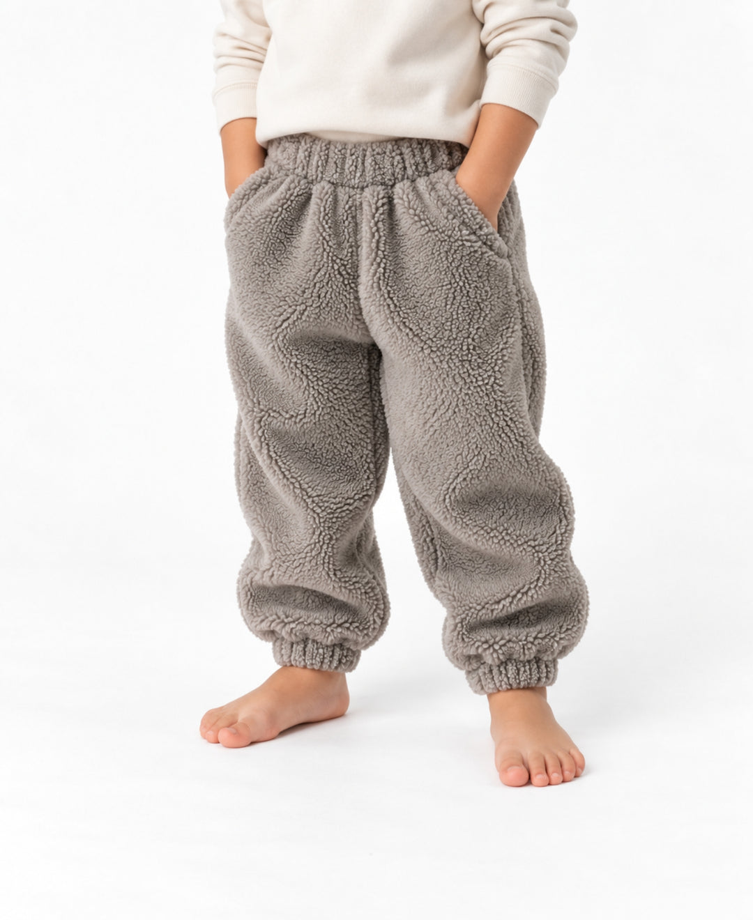 Pantalon polaire enfant coupe ample taille élastique poches